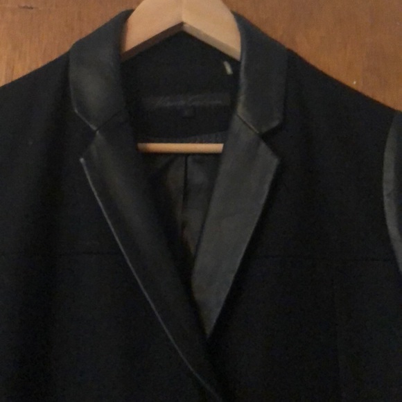 Kenneth  cole wool / leather coat - Picture 3 of 5